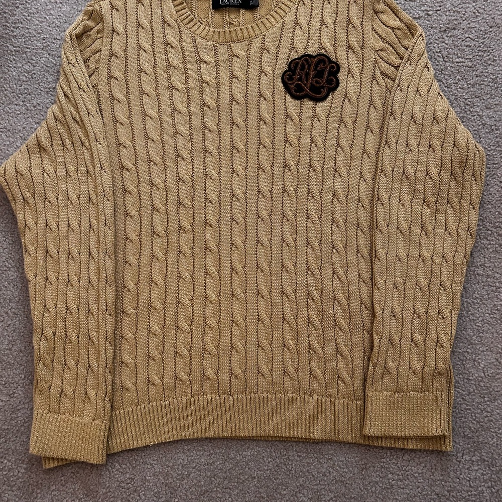 Ralph Lauren Tan Cable Knit Sweater